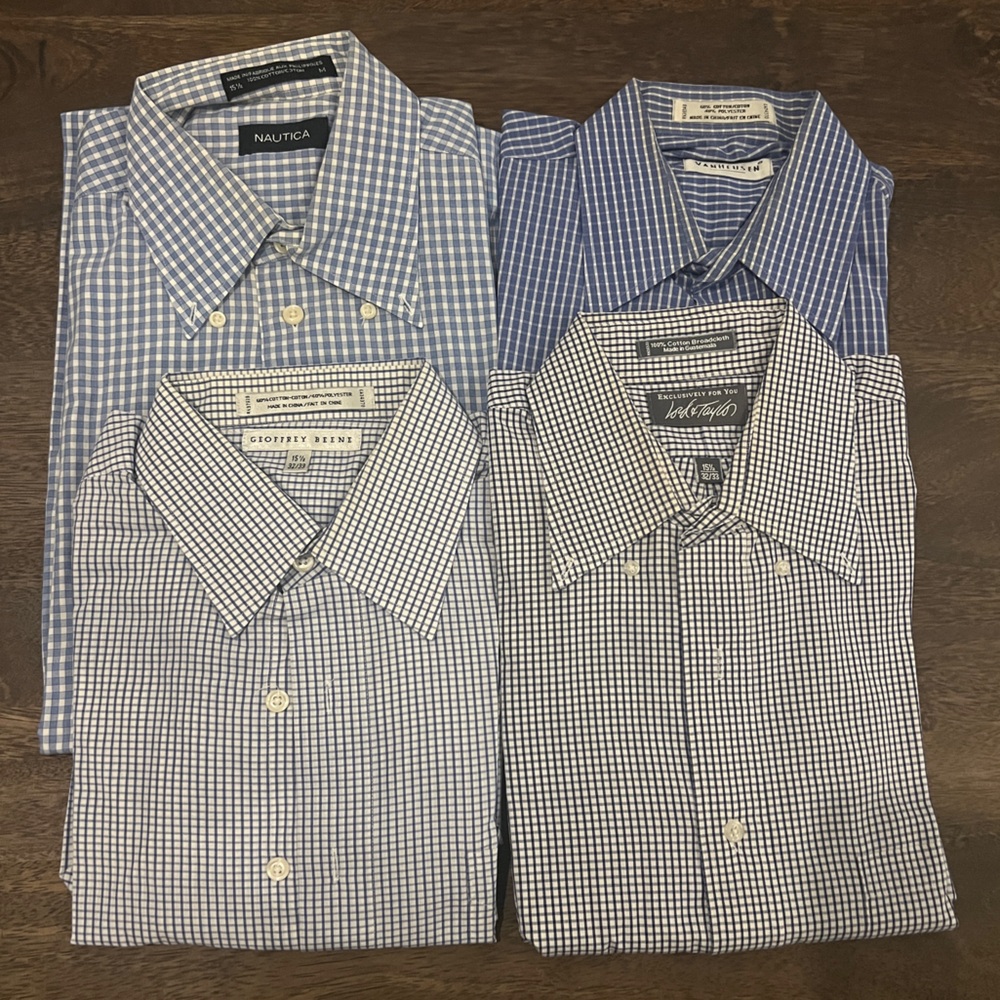 CLOTHING LOT: MENS DRESS SHIRTS SIZE 15.5 X 32/33